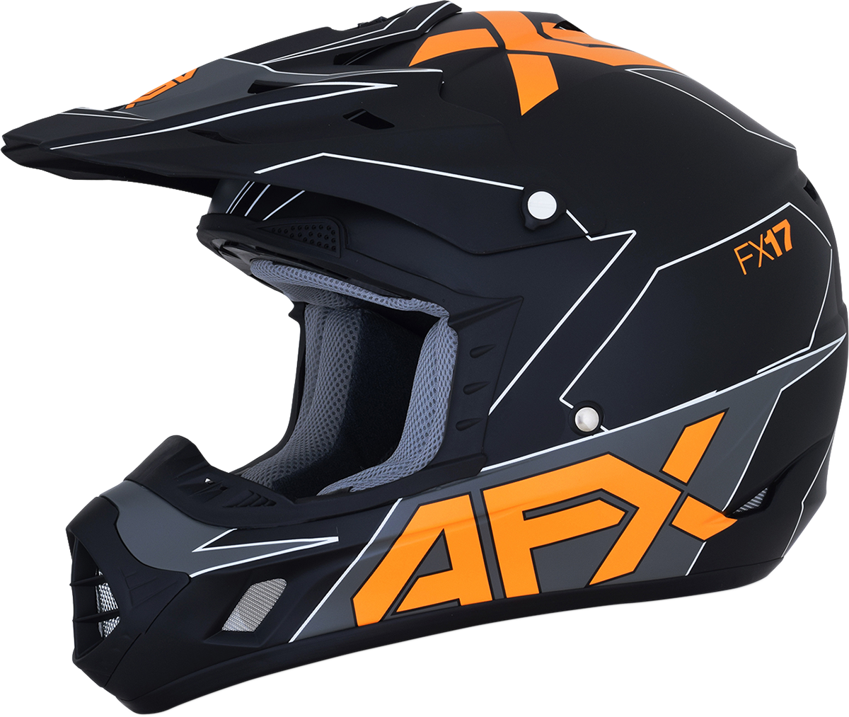 Casco de moto AFX FX-17 - Aced - Negro mate/Naranja - 2XL 0110-6508
