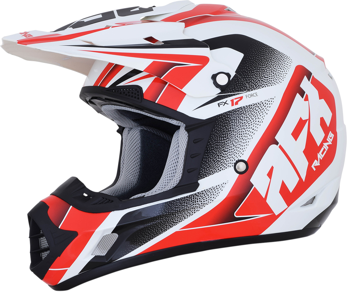 Casco de motocicleta AFX FX-17 - Force - Blanco perla/Rojo - Talla pequeña 0110-5244