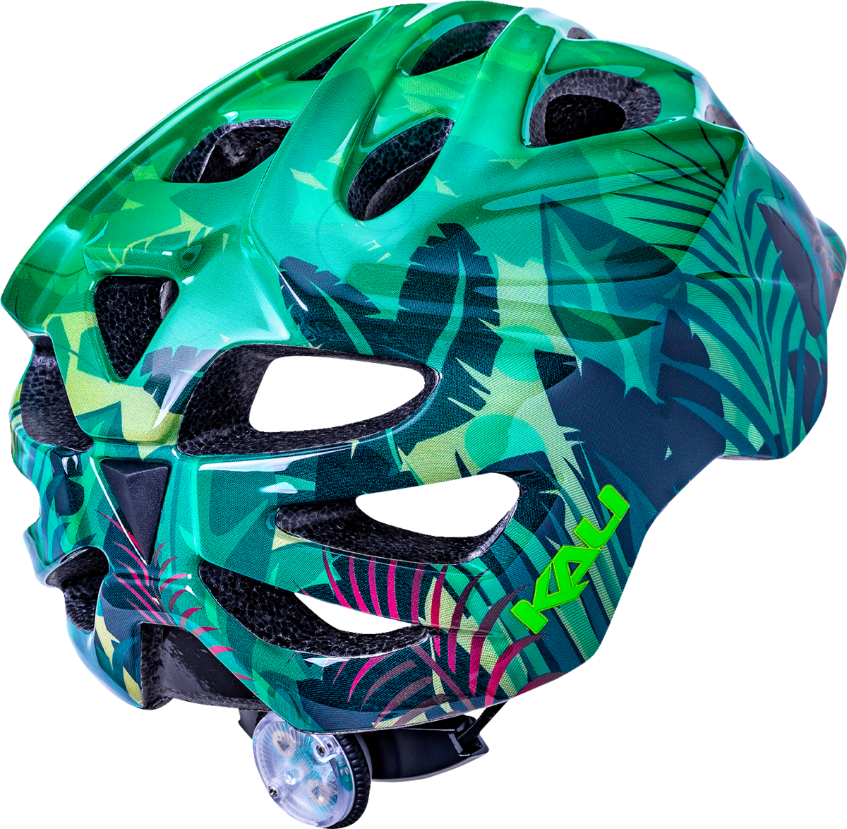 Casco de bicicleta infantil con iluminación KALI Chakra - Jungla - Verde brillante - Pequeño 0221022215