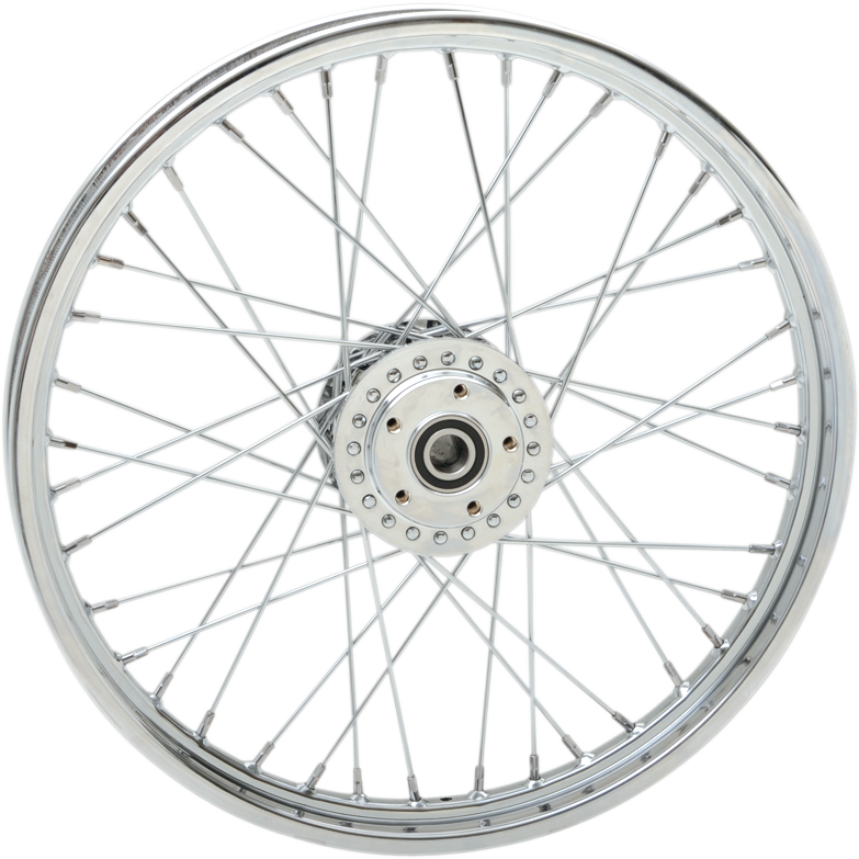 Rueda delantera DRAG SPECIALTIES - Disco simple/doble/sin ABS - Cromada - 21" x 2,15" - FXD 64383 '04-'05