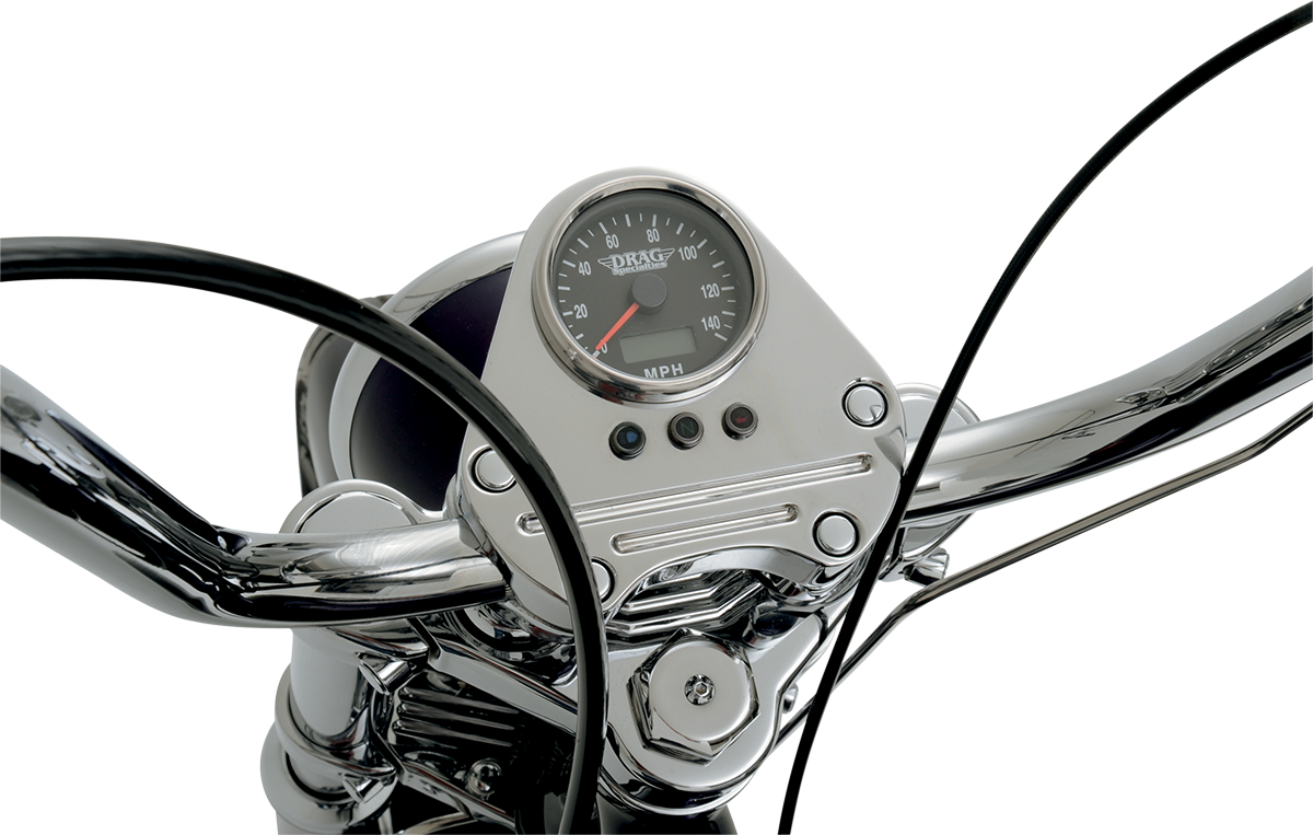 Velocímetro electrónico programable de 2.4" MPH con odómetro y cuentakilómetros parcial - Pulido - Esfera negra 21-6893DSNU