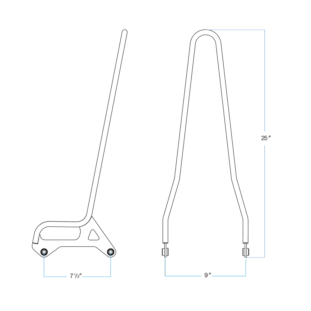 Barra de respaldo BILTWELL EXFIL - XL - Cromada 5003-503