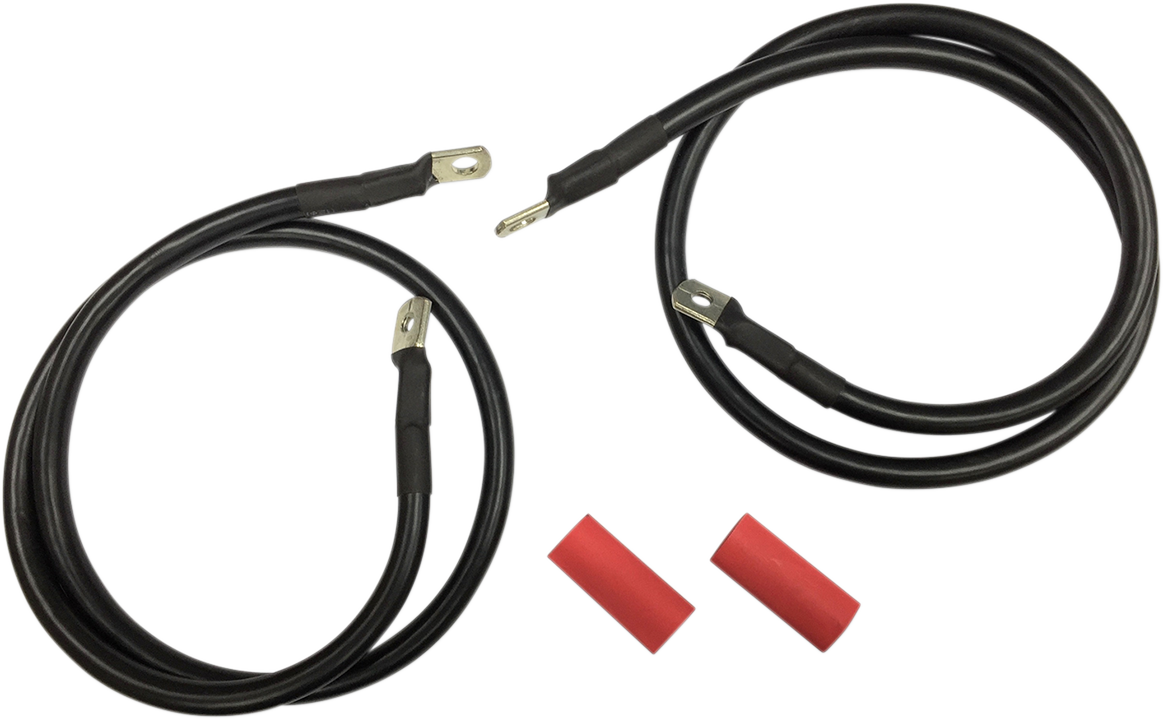 Juego de cables de batería negros DRAG SPECIALTIES - FL E25-0091B-D4 '89-'92