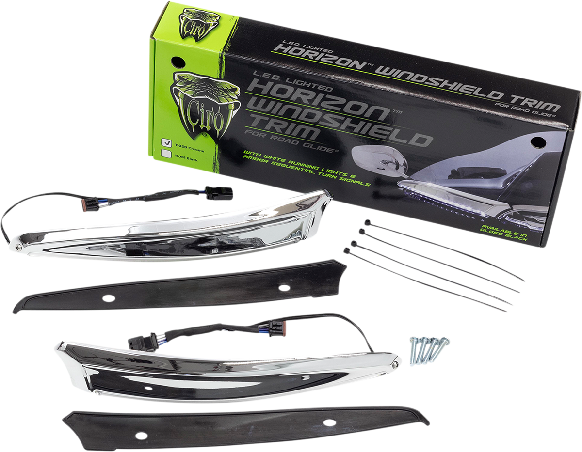 Moldura de parabrisas LED CIRO - 15-20 FLTR - Cromada 11050