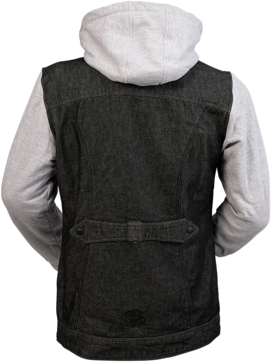 Sudadera vaquera con capucha para mujer Z1R - Negro/Gris - Talla grande 2840-0137