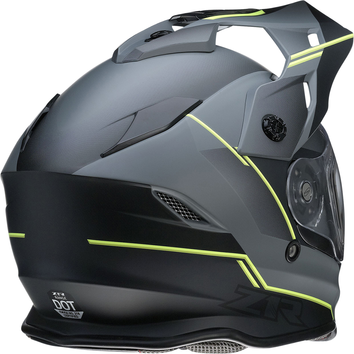 Casco de motocicleta Z1R Range - Bladestorm - Gris/Negro/Amarillo de alta visibilidad - Grande 0101-14068