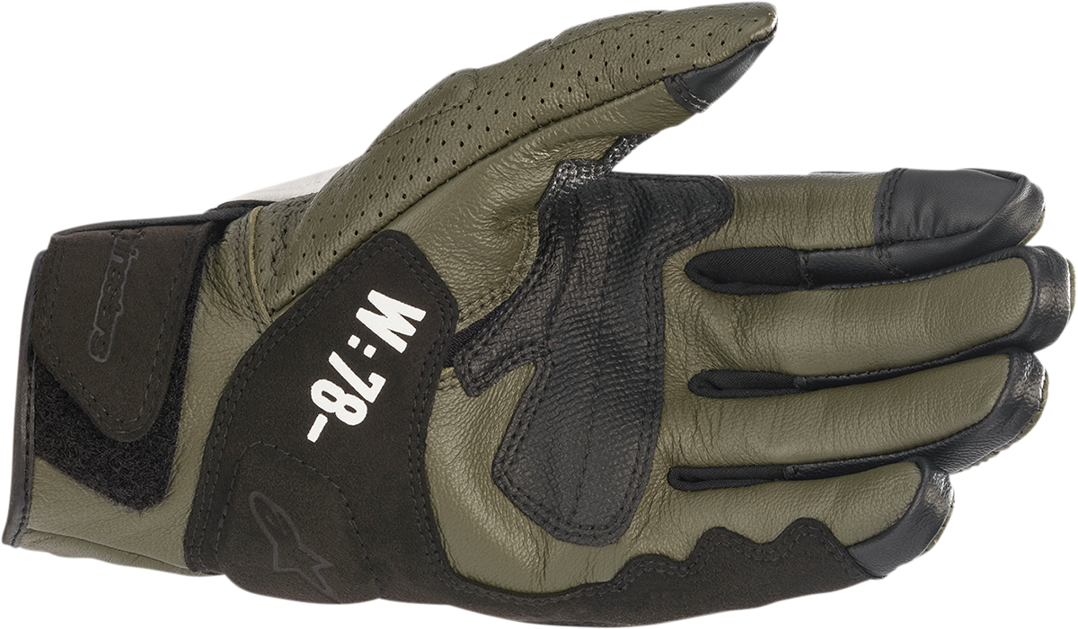 Guantes ALPINESTARS Kei - Bosque/Negro/Blanco/Rojo Fluo - Pequeños 3566221-6123-S