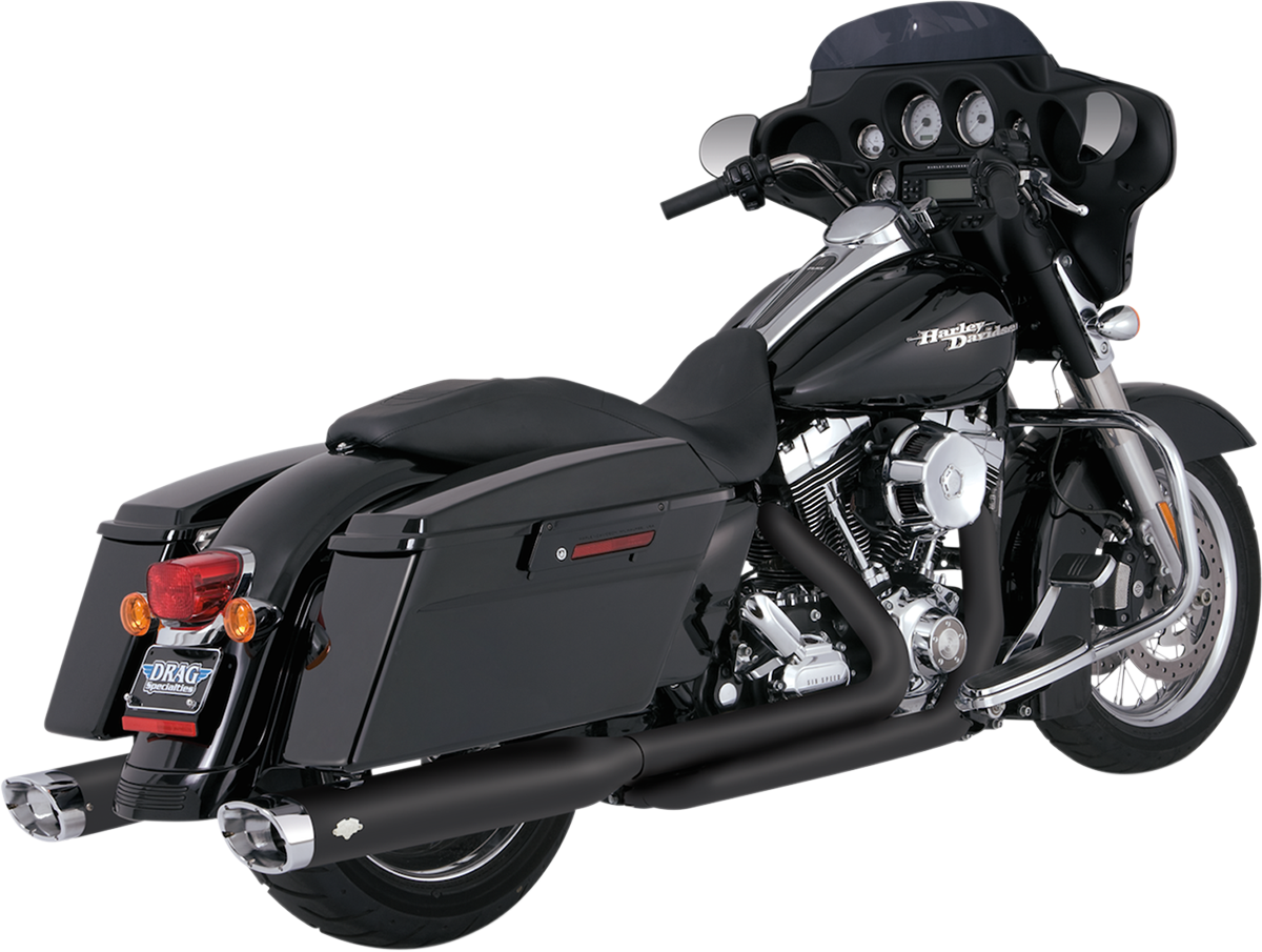 Tubos de escape dobles VANCE & HINES para FL '09-'16 - Negro 46752