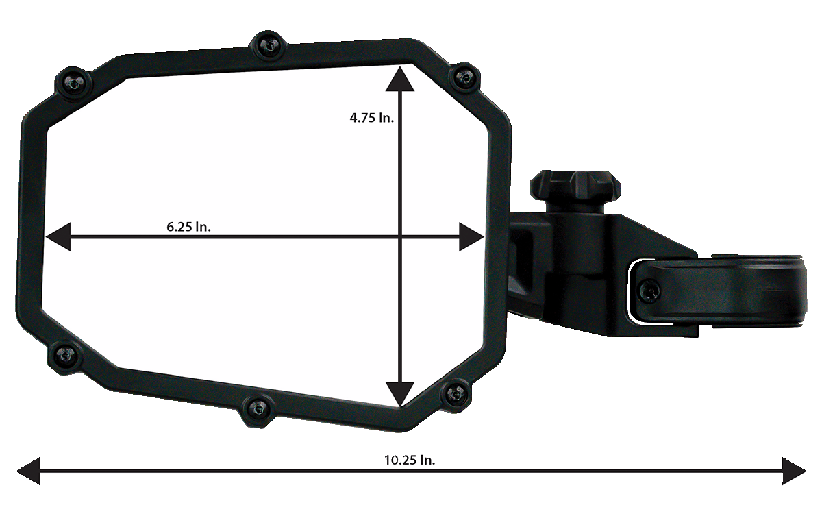 Espejo MOOSE UTILITY - Vista lateral - Octágono - Negro MUTVMIR-ES1-CCS