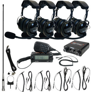 Kit de intercomunicador/radio y auriculares NAVATLAS - 4 asientos - Negro NIROHBK4