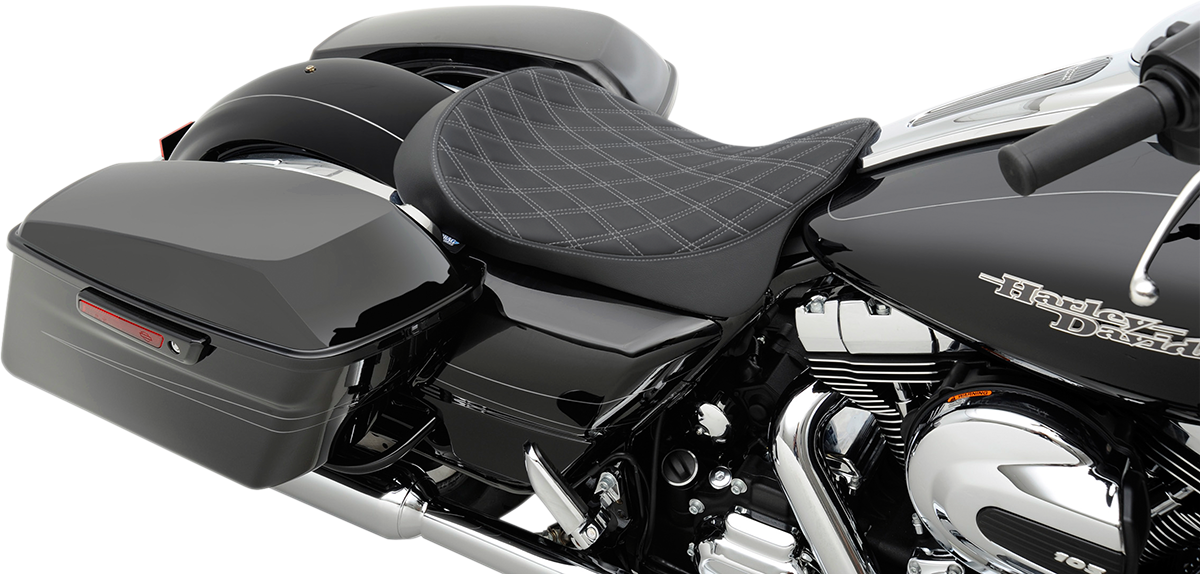 ESPECIALIDADES DE DRAG Asiento individual bajo - Doble diamante - Costura plateada - FL '08-'22 0801-1153
