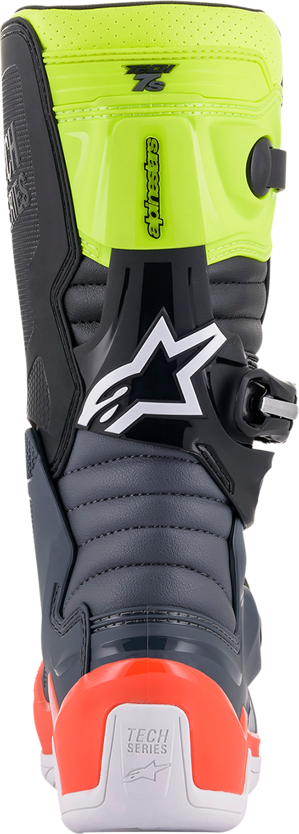 Botas ALPINESTARS Youth Tech 7S - Negro/Gris/Rojo/Blanco/Amarillo - Talla 2 de EE. UU. 2015017-9058-2