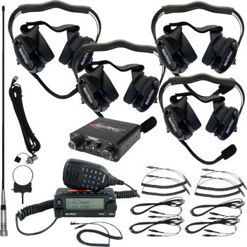 Kit de intercomunicador/radio y auriculares NAVATLAS - 4 asientos - Negro NIRBHBK4