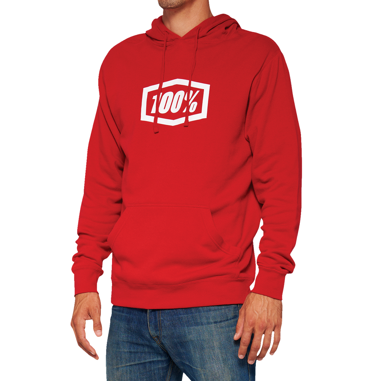 Sudadera con capucha 100% Icon - Roja - Talla pequeña 20029-00010