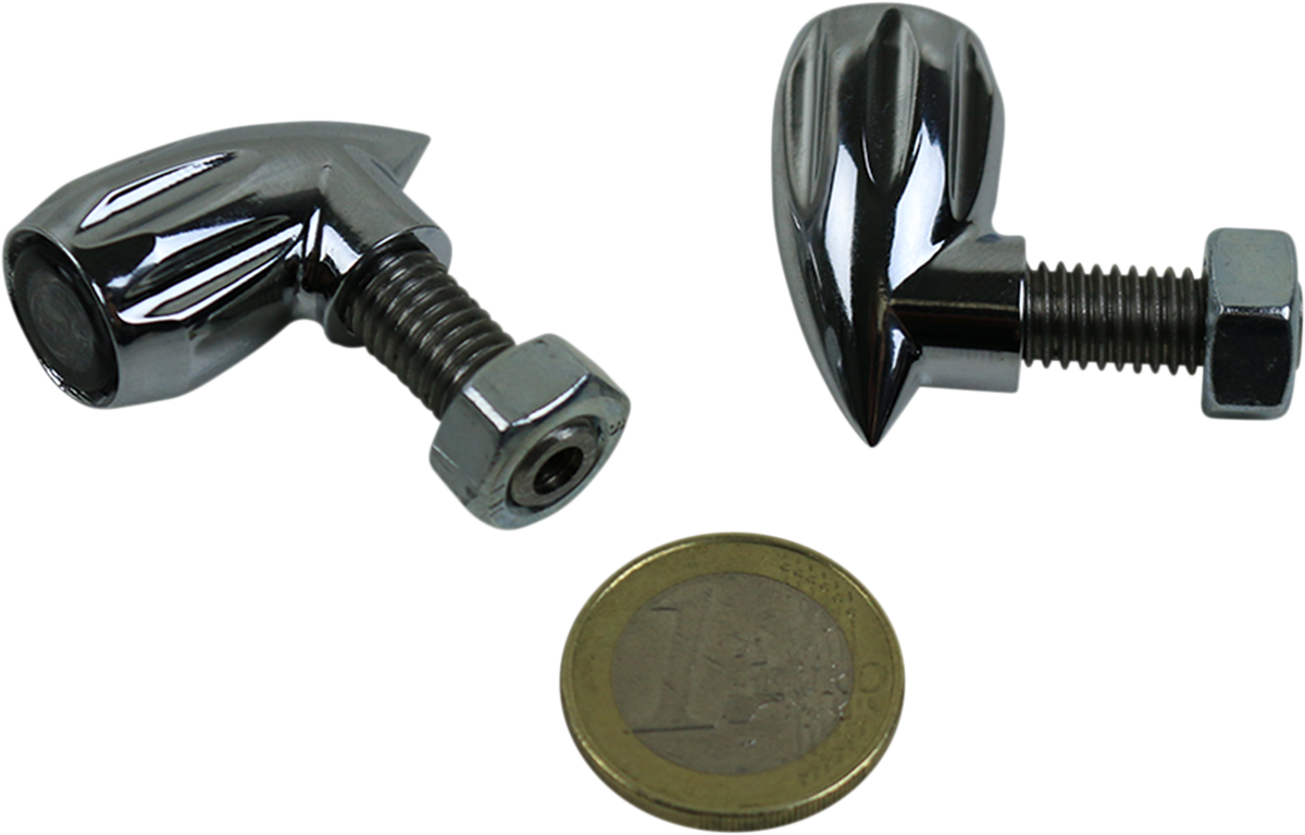 Luces intermitentes traseras tipo bala KODLIN MOTORCYCLE 3-1 - Ranuradas - Cromadas K68462