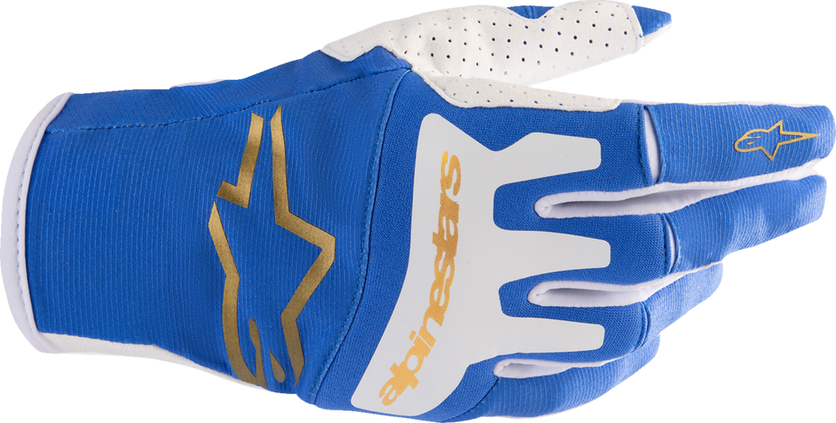 Guantes ALPINESTARS Techstar - Azul UCLA/Dorado Rushed - Pequeños 3561023-7265-S