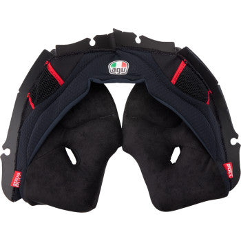 Almohadillas para mejillas AGV Pista GP RR - Negro/Rojo - Pequeñas 20KIT60301001SM