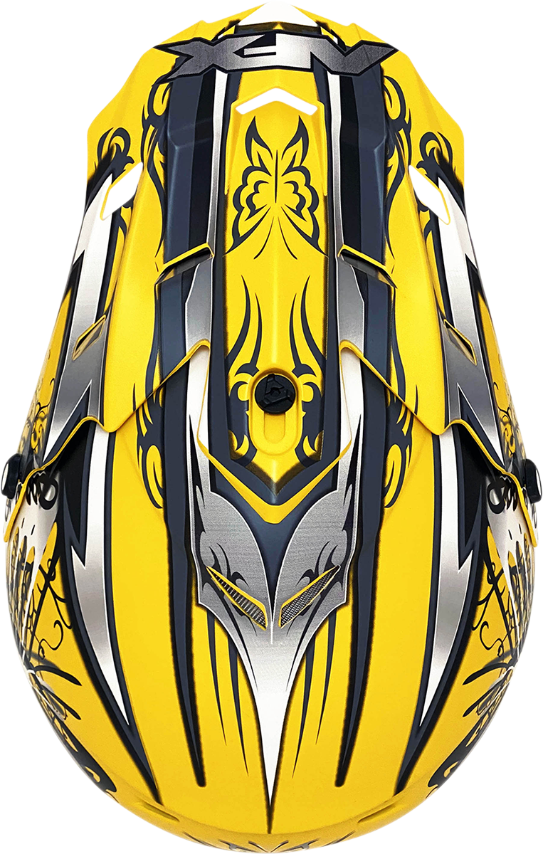 AFX FX-17 Motorcycle Helmet - Butterfly - Matte Yellow - Large 0110-7134