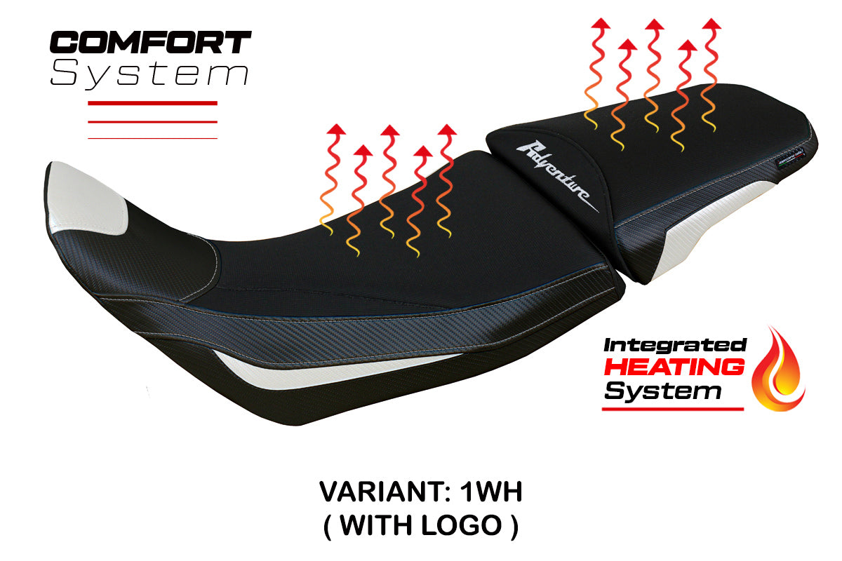 Honda Africa Twin Adv Sport 1100 2020-2024 Comfort Heat Seat Cover Tappezzeria Italia TPZ in White