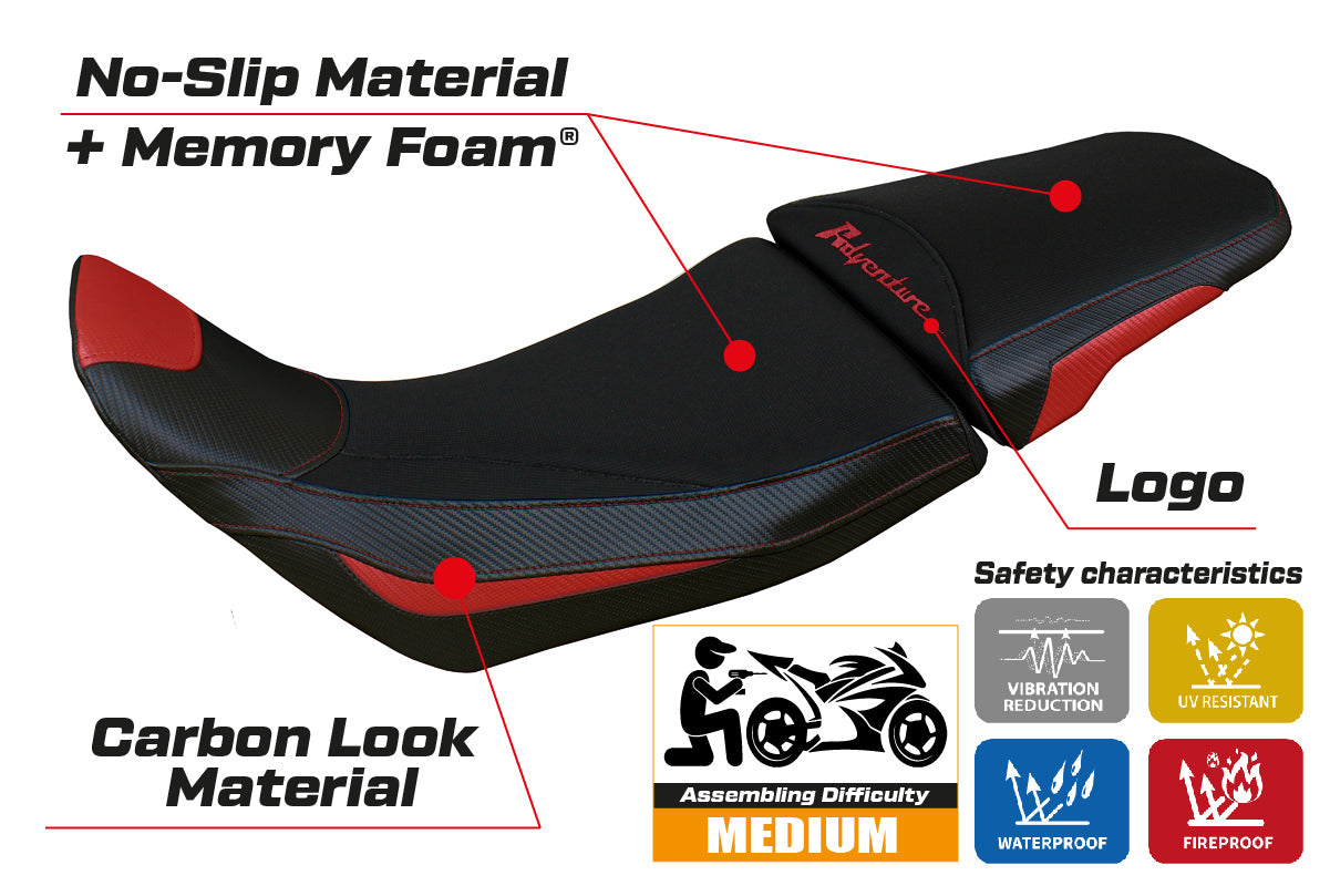 Honda Africa Twin Adv Sport 1100 2020-2024 Comfort Heat Seat Cover Tappezzeria Italia TPZ in Red