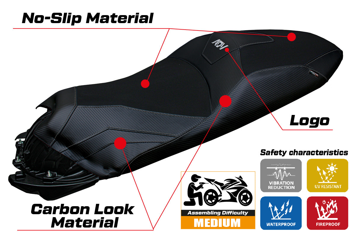 Funda Asiento Honda ADV 350 2022-2025 Tappezzeria Italia TPZ en Negro