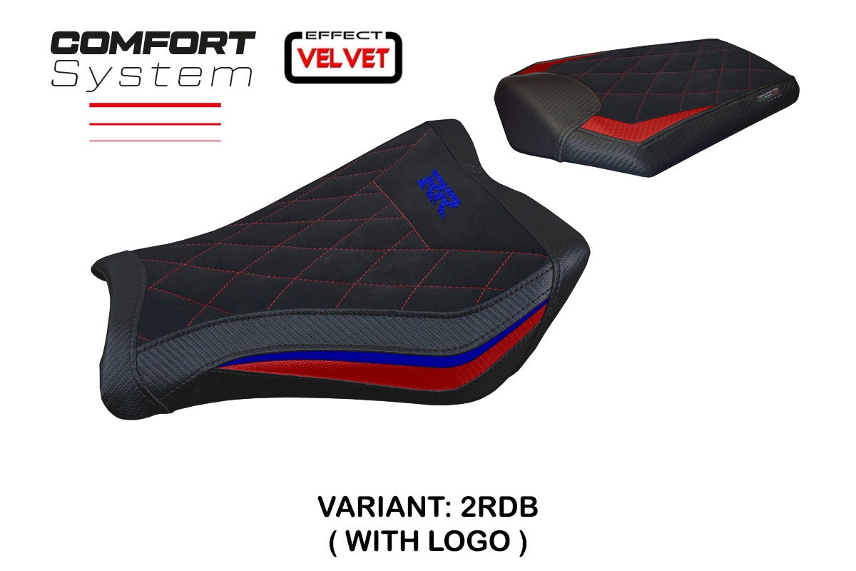 Honda CBR1000RR 2008-2011 Seat Cover TPZ Italia Velvet Comfort Red White