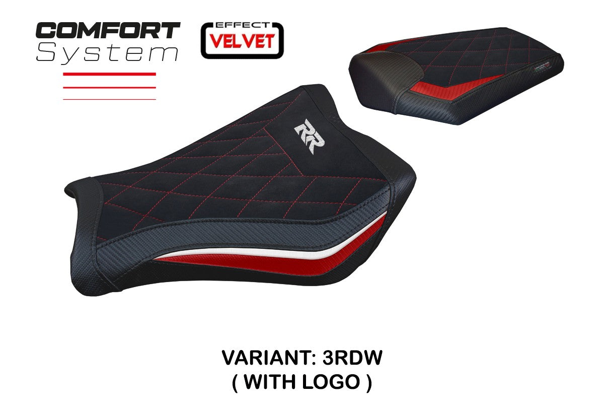 Honda CBR1000RR 2008-2011 Seat Cover TPZ Italia Velvet Comfort Silver White