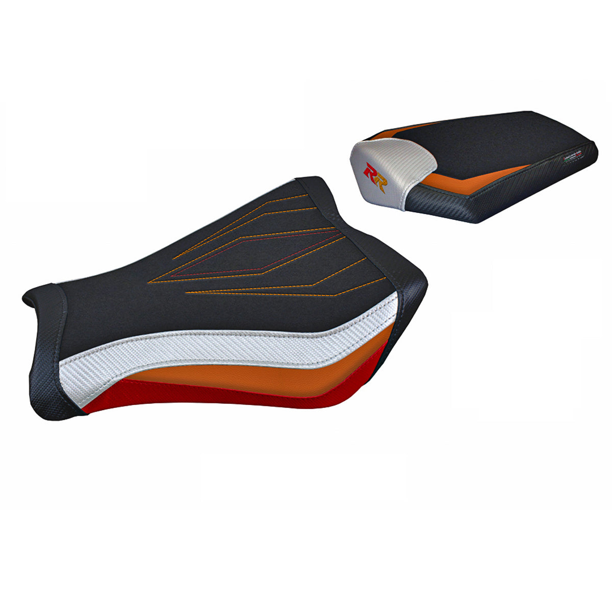 Honda CBR1000RR 2008-2016 Seat Cover Tappezzeria Italia TPZ Ultragrip in Orange and White
