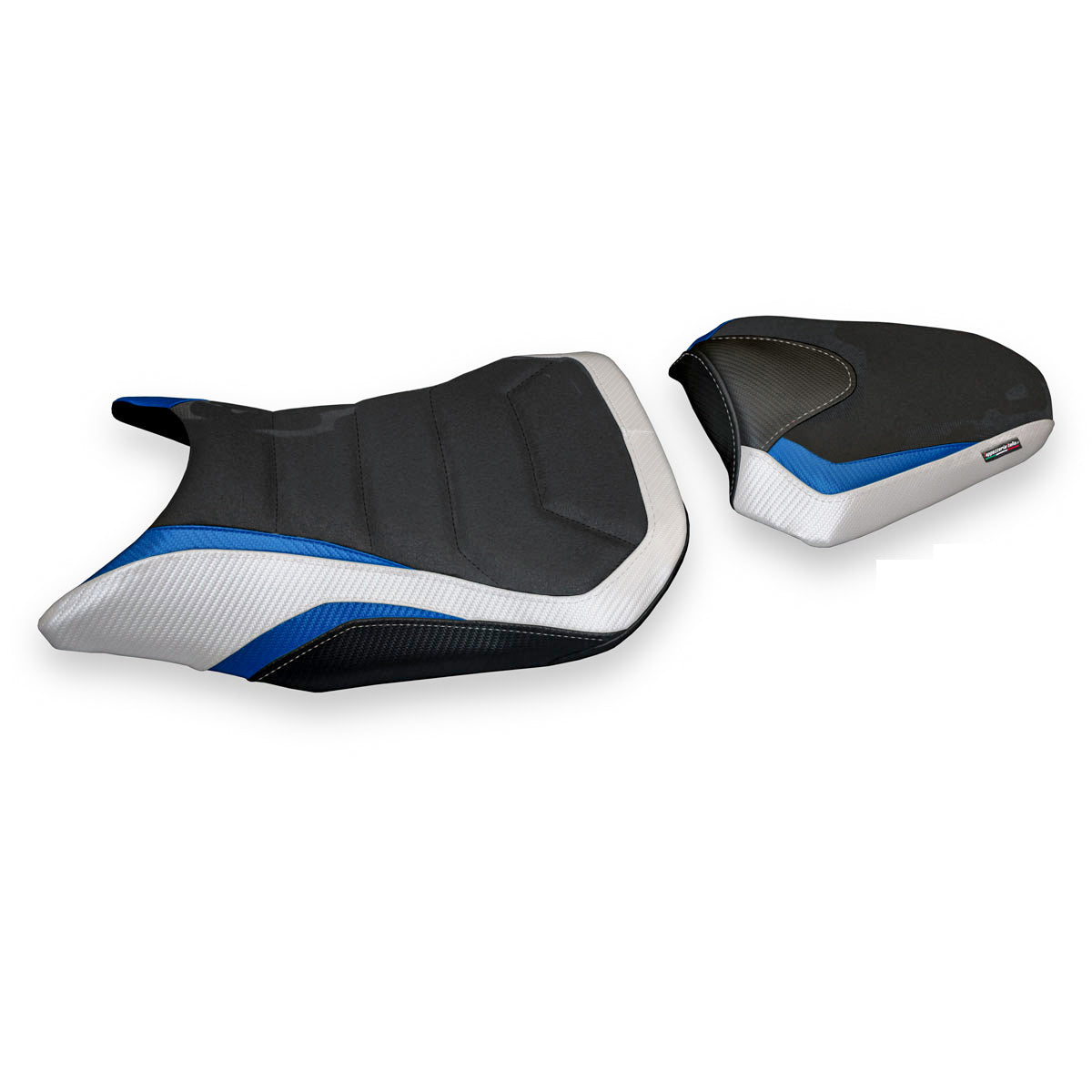 Funda de asiento Honda CB500F 2016-2023 Tappezzeria Italia TPZ Ultragrip en blanco y azul