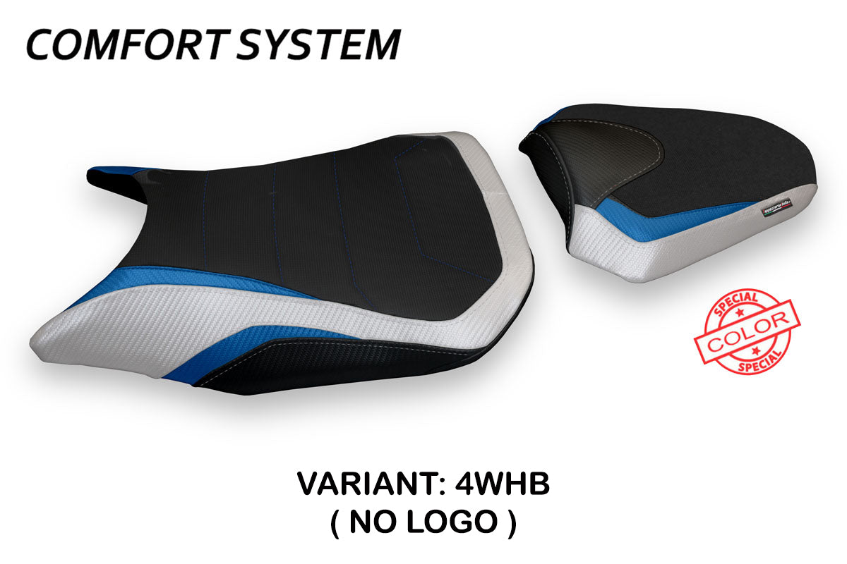 Funda de asiento Honda CB500F 2016-2023 Tappezzeria Italia TPZ Comfort en blanco y azul