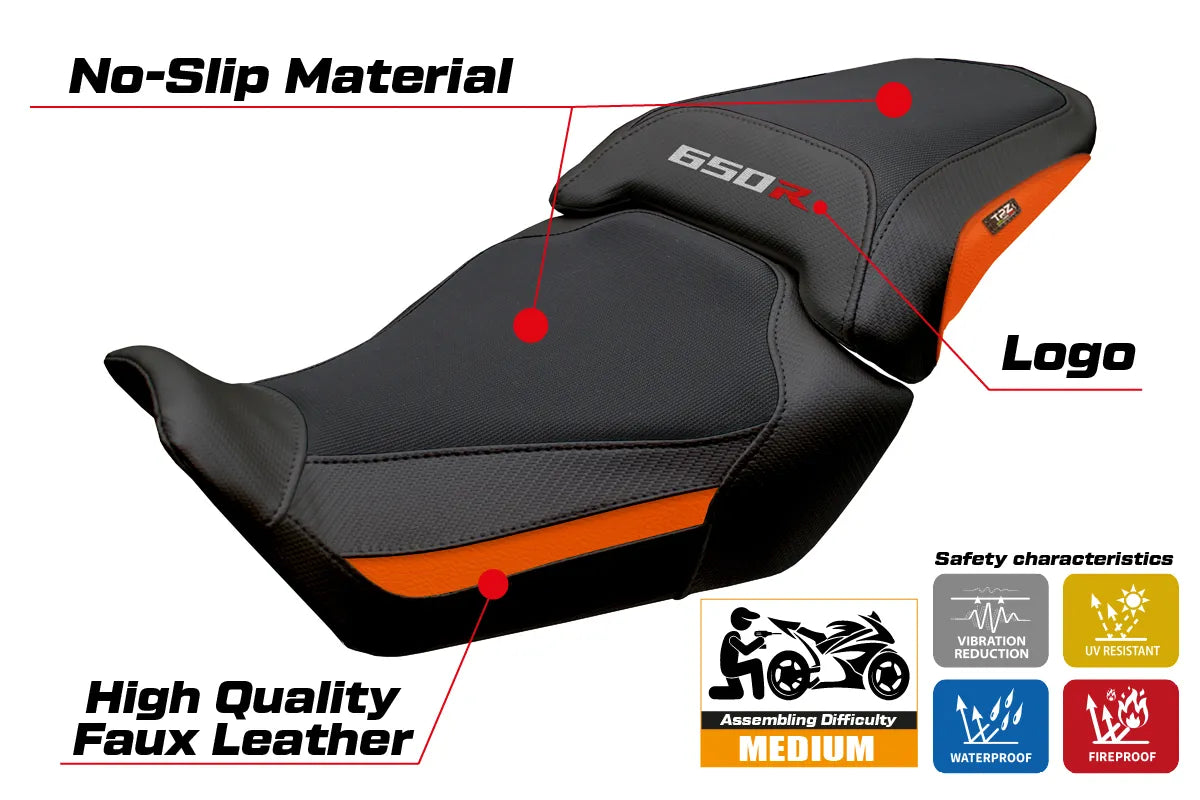 Honda CB650R 2024-2026 Seat Cover TPZ Italia Orange Black