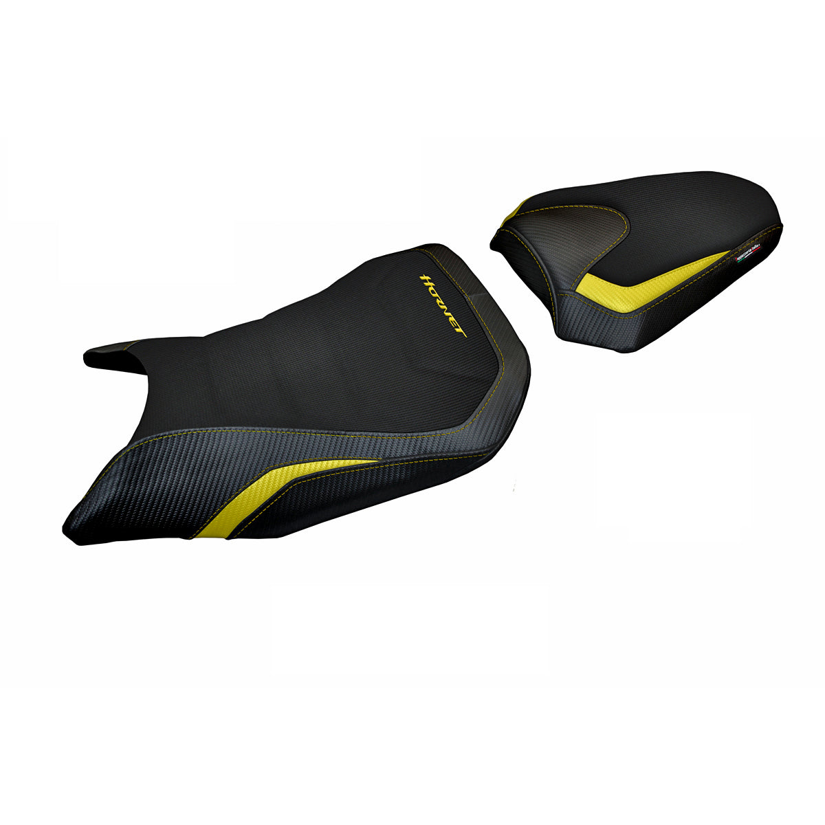 Funda de asiento para Honda CB750 Hornet 2023-2025 Tappezzeria Italia TPZ en amarillo y negro