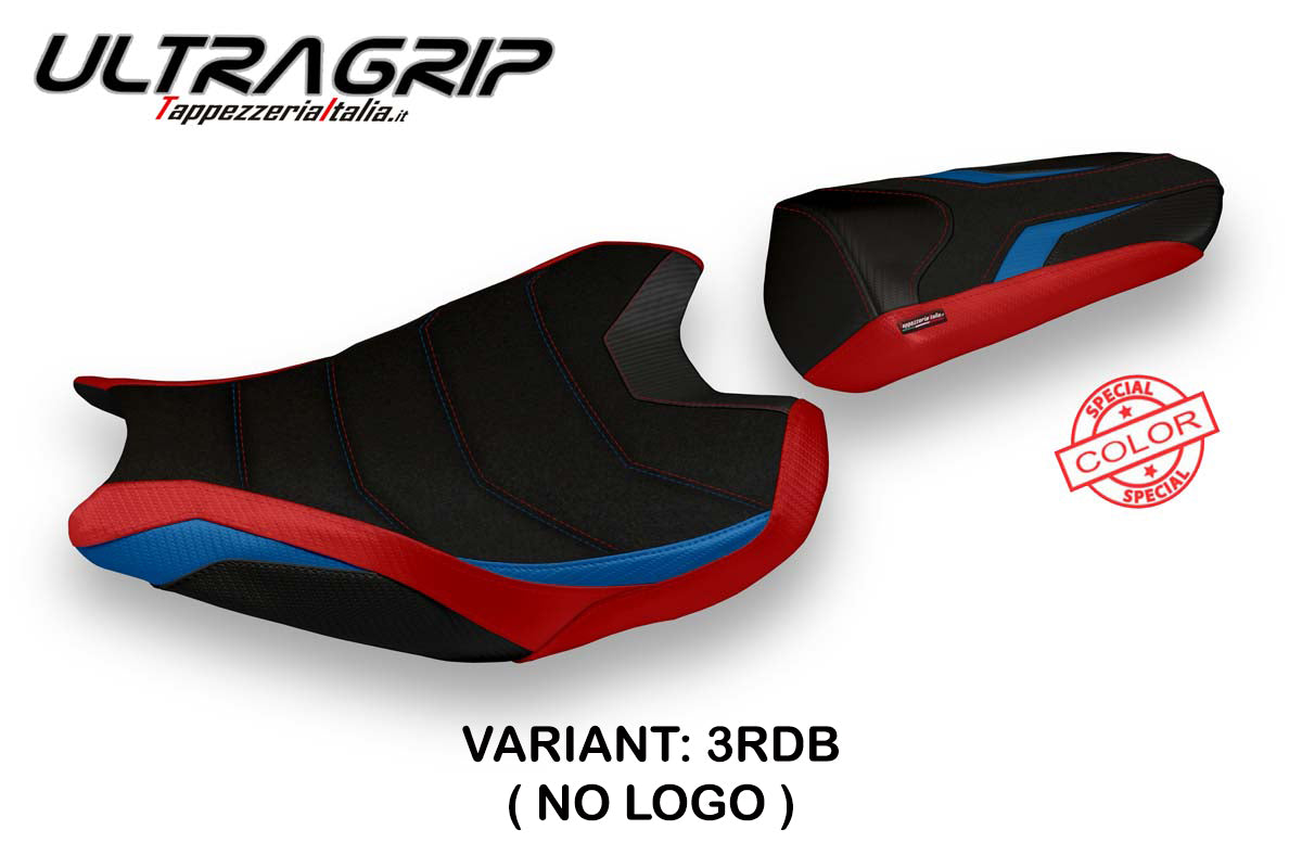 Funda de asiento Honda CBR1000RR 2017-2024 Tappezzeria Italia TPZ Ultragrip en rojo y azul