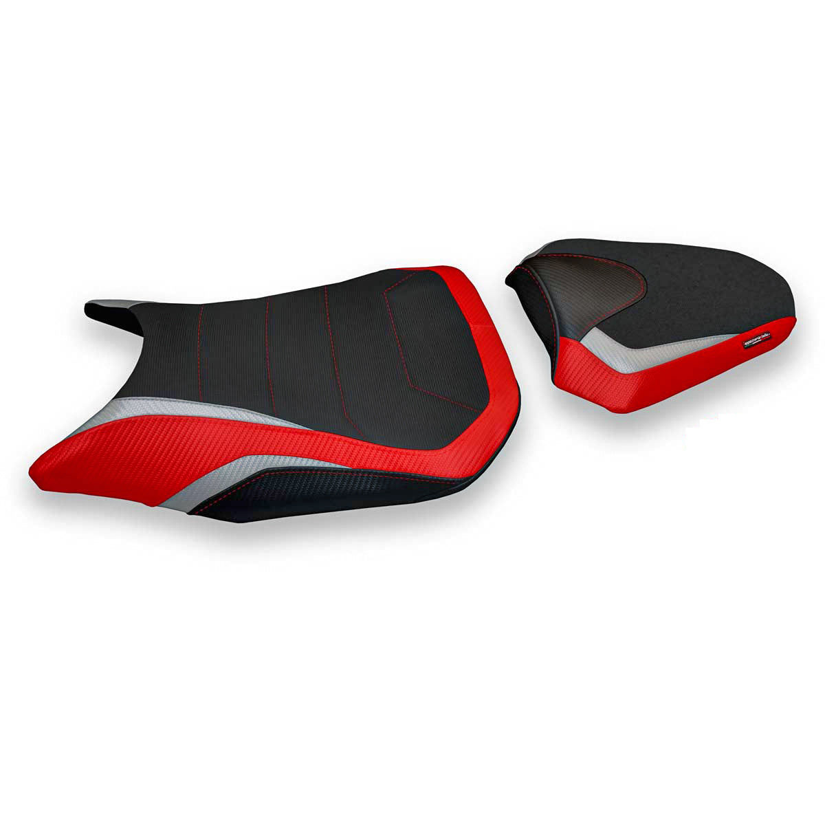 Funda de asiento Honda CBR500R 2017-2025 Tappezzeria Italia TPZ Comfort en rojo y plata