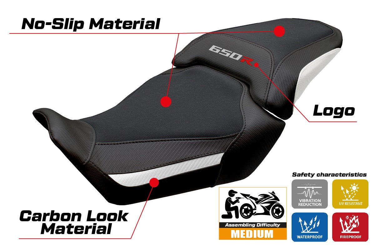 Honda CBR650R 2024-2025 Seat Cover Tappezzeria Italia TPZ White Black