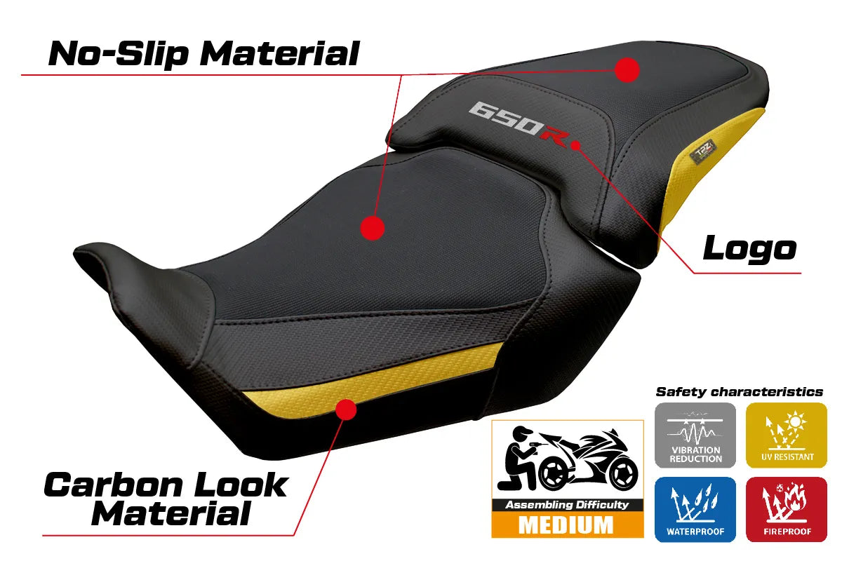 Honda CBR650R 2024-2026 Seat Cover TPZ Italia Yellow Black