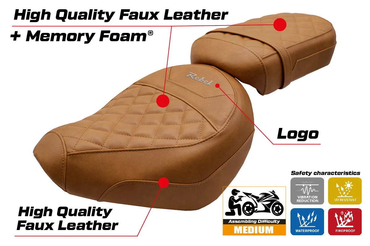 Honda CMX1100 Rebel 2022-2026 Seat Cover TPZ Italia Comfort brown