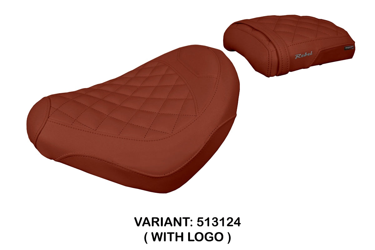 Honda CMX 500 Rebel 2017-2025 Seat Cover Tappezzeria Italia TPZ in Dark Brick Diamond Stitch