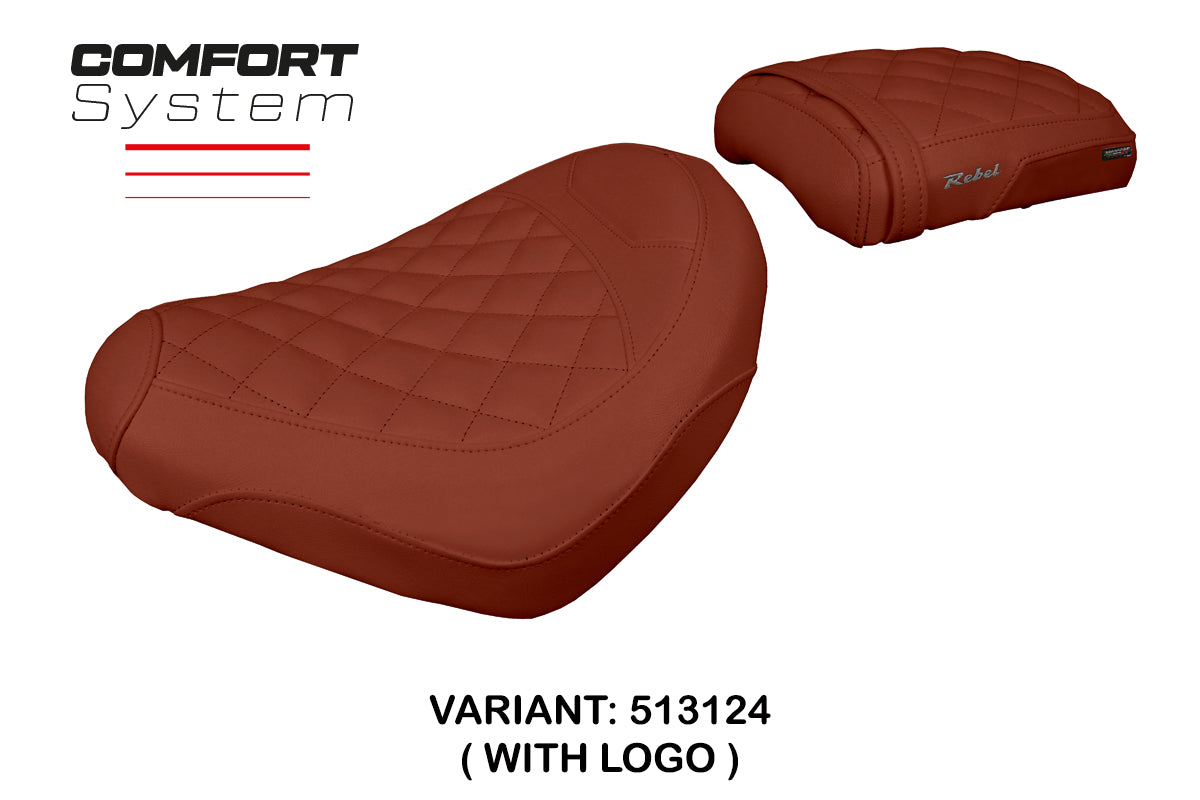Funda de asiento para Honda CMX 500 Rebel 2017-2025 Tappezzeria Italia TPZ Comfort en Dark Brick Diamond