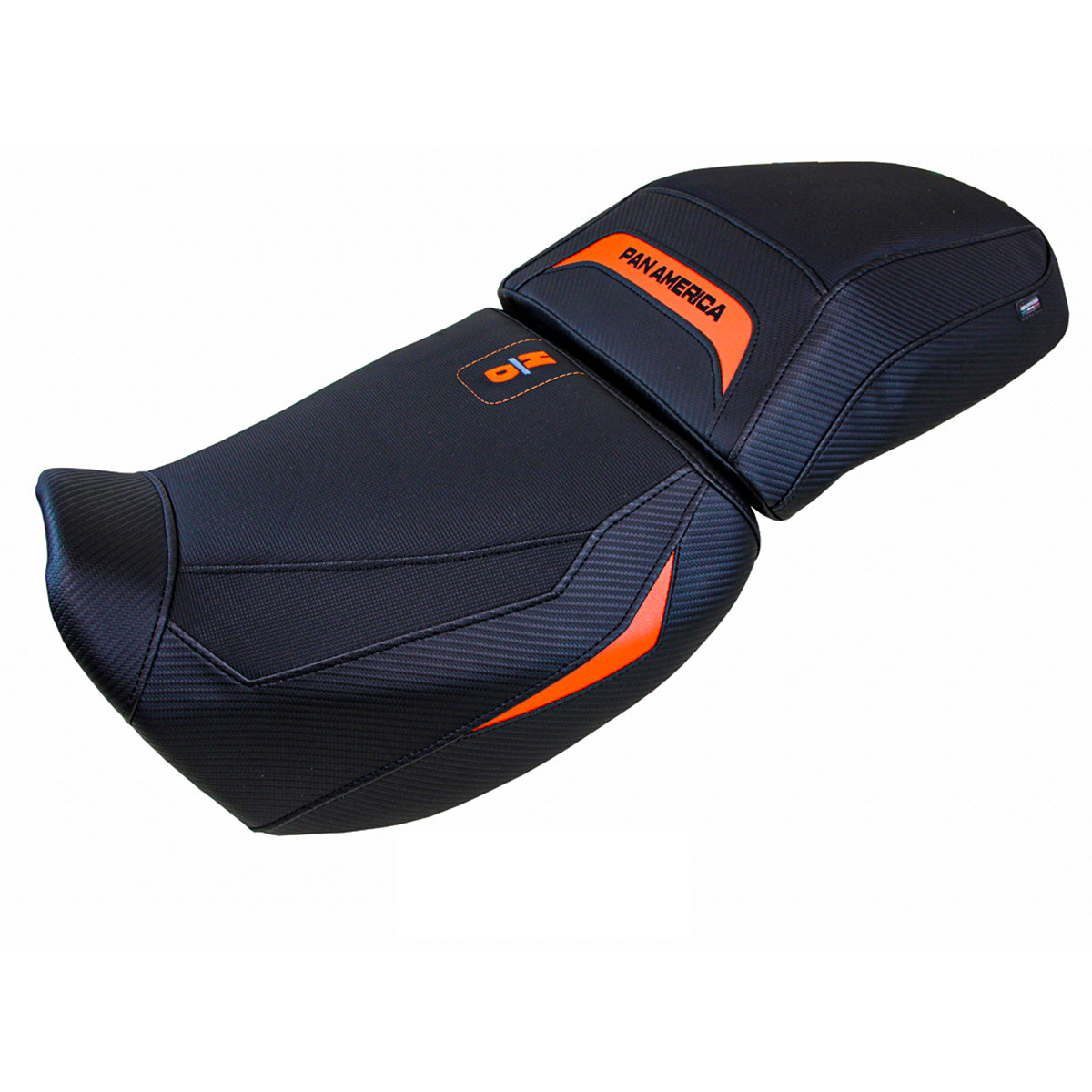 Funda de asiento para Harley Davidson Pan America 2021-2025 Tappezzeria Italia TPZ en naranja y negro