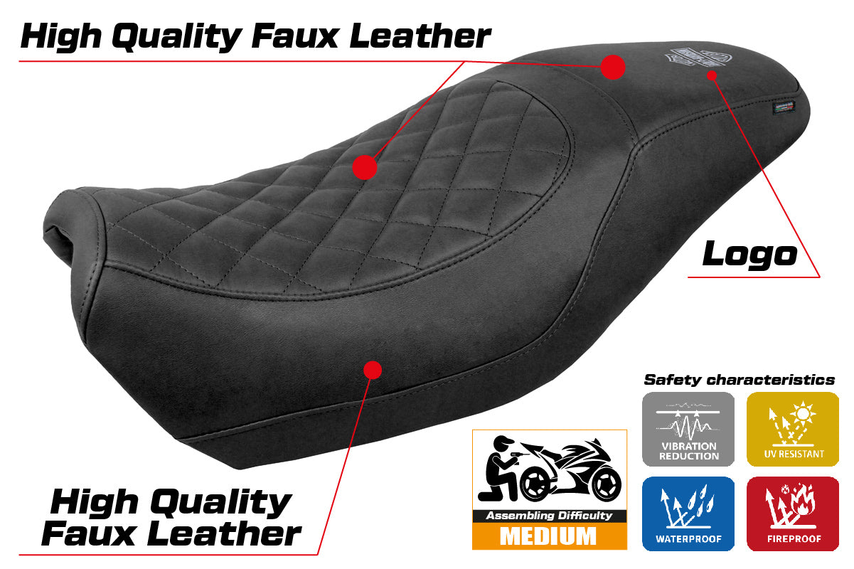Funda de asiento para Harley Davidson Street 500 750 2016-2021 Tappezzeria Italia TPZ en negro