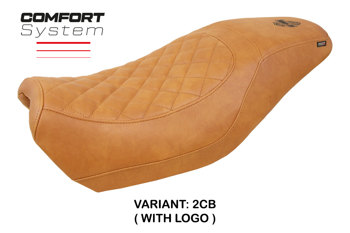 Funda de asiento para Harley Davidson Street 500 750 2016-2021 Tappezzeria Italia TPZ Comfort Camel