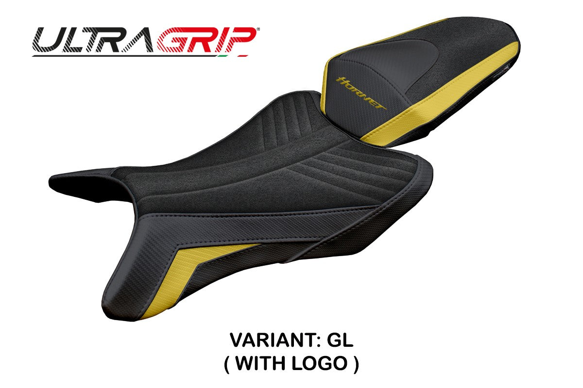 Funda de asiento Honda CB 1000 Hornet 2025 Tappezzeria Italia TPZ Ultragrip Oro Negro