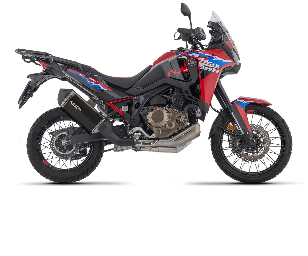 72512SKN Arrow Sonora Slip-on Exhaust, Titanium Dark with Carbon End Cap for Honda Africa Twin CRF1100L 2020- 2025