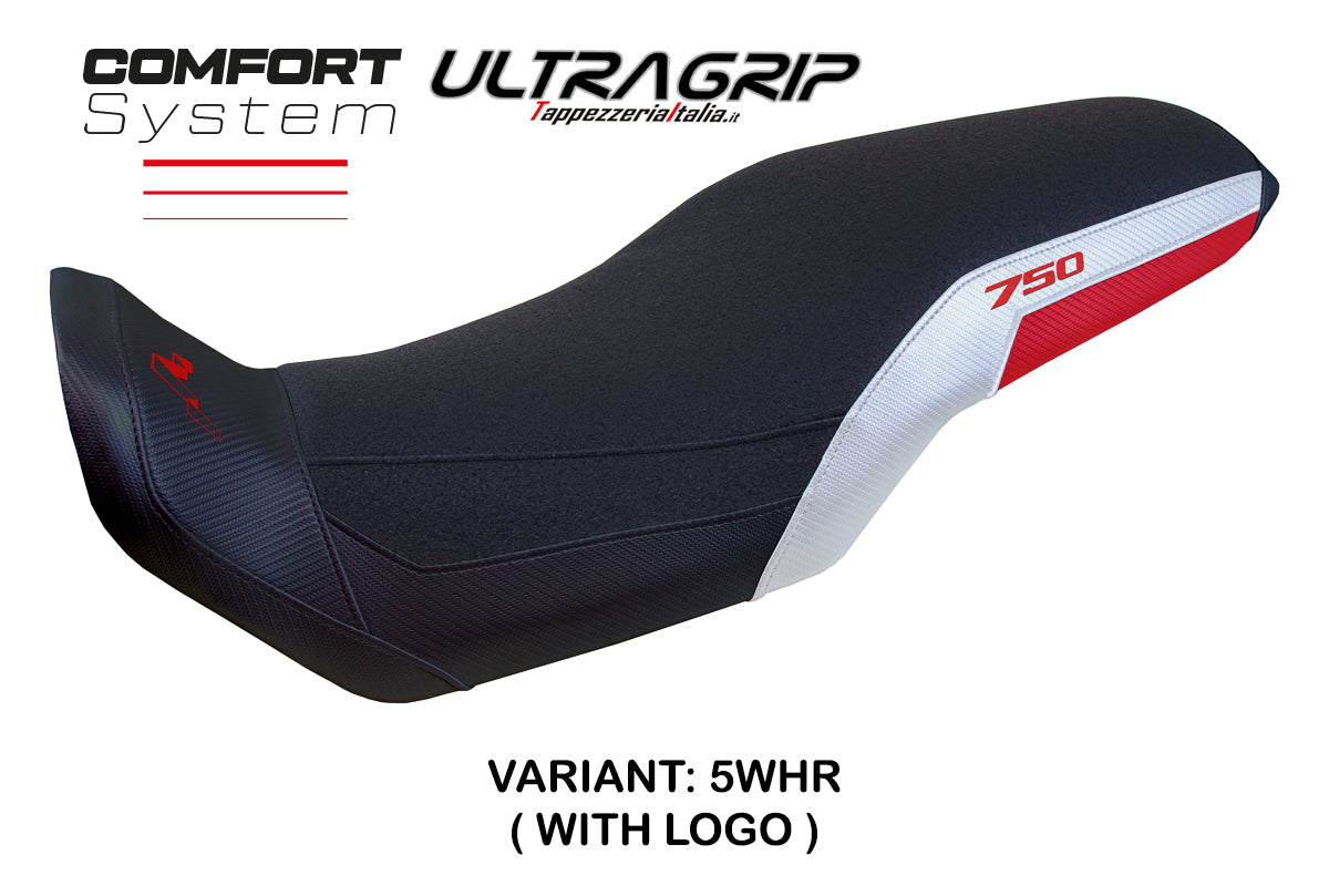 Honda Transalp XL 750 2023-2025 Seat Cover Tappezzeria Italia TPZ Comfort Ultragrip in White and Red