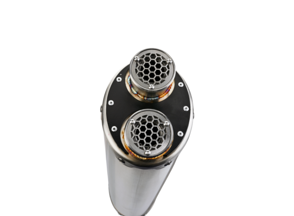 Sistema de escape GPR Triumph Tiger 850 2020-2024, doble inox, escape slip-on con DB Killer extraíble y tubo de enlace