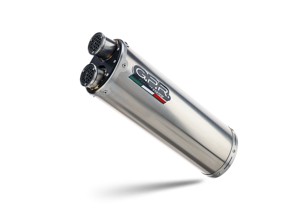 Sistema de escape GPR Triumph Tiger 850 2020-2024, doble inox, escape slip-on con DB Killer extraíble y tubo de enlace