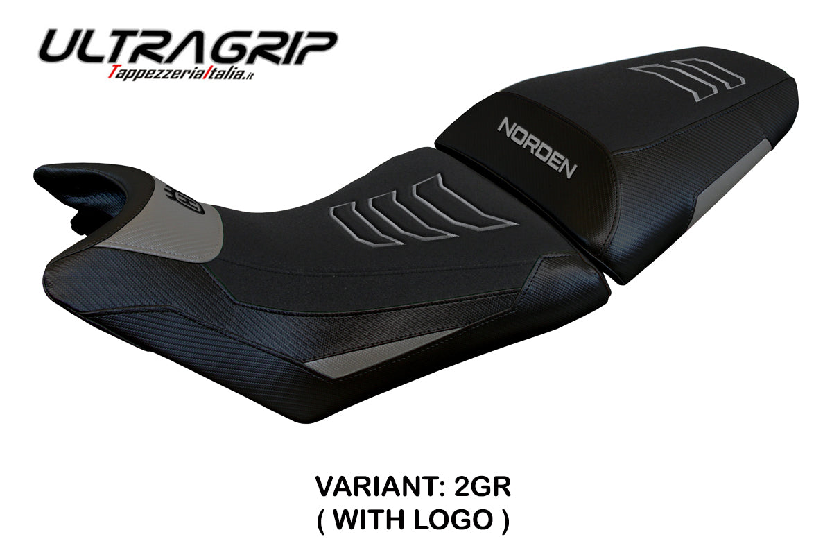 Funda de asiento Husqvarna Norden 901 2022-2025 Tappezzeria Italia TPZ Ultragrip en gris y negro