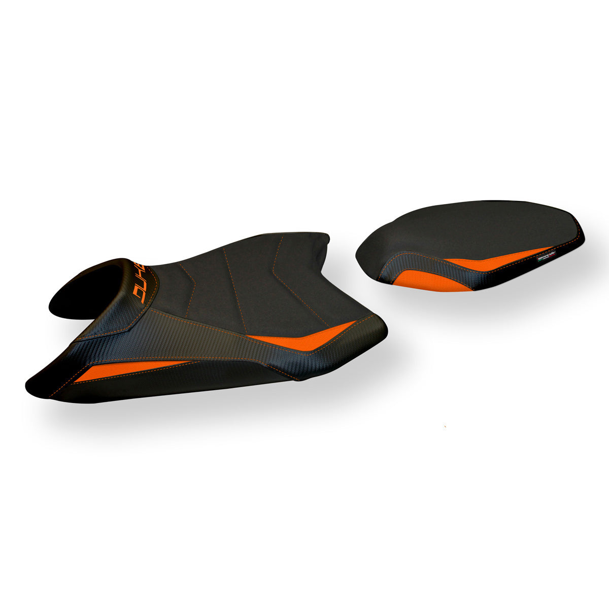 Funda de asiento KTM 890 Duke 2021-2024 Tappezzeria Italia TPZ Ultragrip en naranja y negro