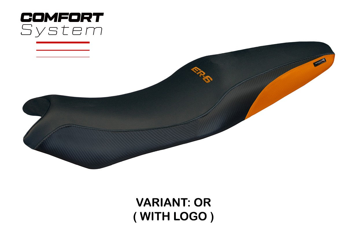 Funda Asiento Kawasaki ER 6N / ER 6F 2005-2011 Tappezzeria Italia TPZ Comfort Naranja Negro